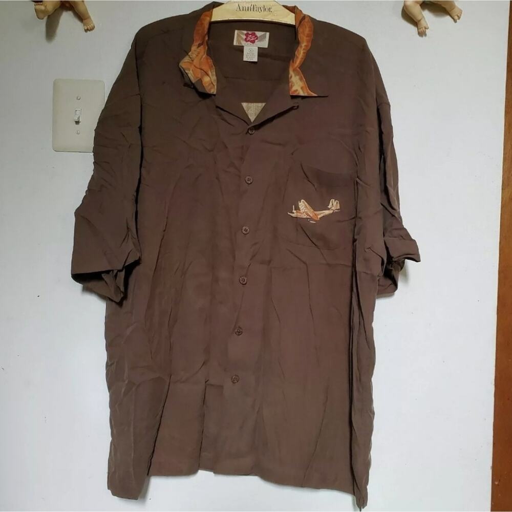 Hilo hattie Silk Hawaiian shirt dancer geographic shirt XL Extra Large